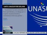 Unasur envía carta a gob. y oposición venezolanos abogando por diálogo