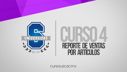 Reporte de Venta por Artículos (SICAR Versión 2.2)
