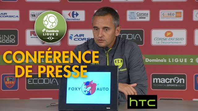 Conférence de presse Gazélec FC Ajaccio - Red Star FC (2-1) : Jean-Luc VANNUCHI (GFCA) - Rui ALMEIDA (RED) - 2016/2017