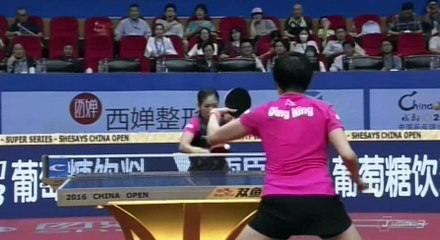 卓球2016チャイナオープン。女子シングルス決勝  LIU対DING  第６ゲーム