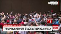 Donald Trump rushed off stage at rally