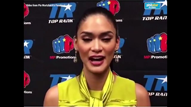 Pia Wurtzbach shows her support for Manny Pacquiao