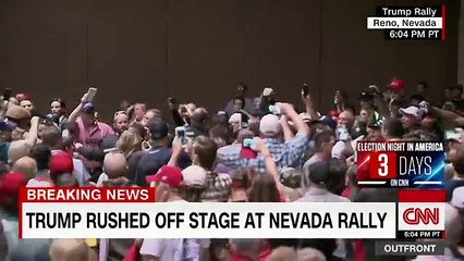 Donald Trump rushed off stage at rally