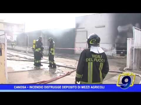 Canosa | Incendio distrugge deposito di automezzi agricoli