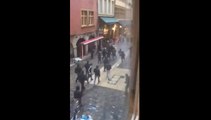Affrontements entre supporters lyonnais et bastiais à Lyon.