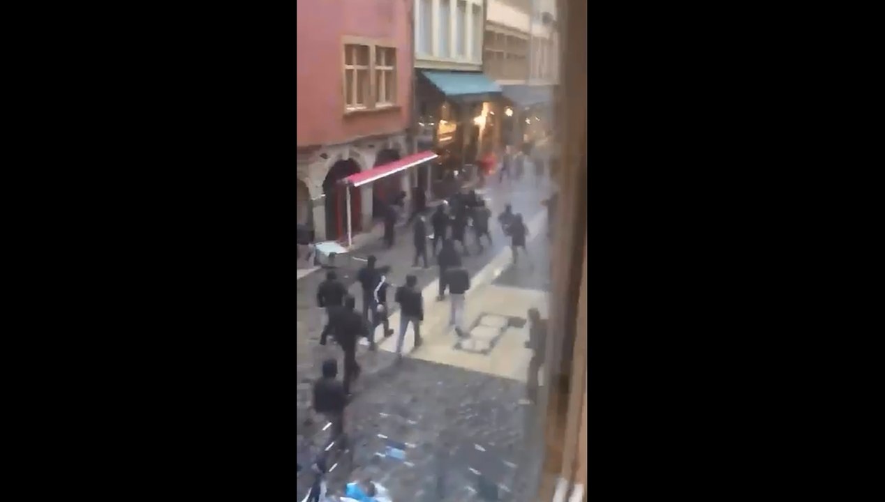Affrontements entre supporters lyonnais et bastiais à Lyon.