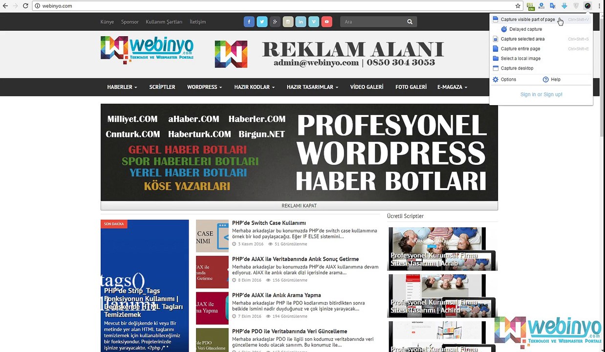 Google Chrome Ekran Görüntüsü Yakalama Eklentisi | Awesome Screenshot