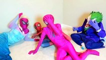 Superhero Superstars Gymnastics Spiderman vs Joker w Pink Spidergirl Frozen Elsa Kat Karmashian