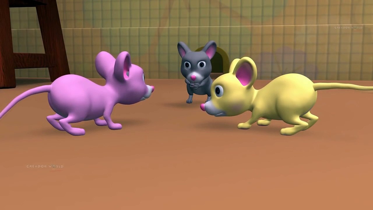 Hickory Dickory Dock Nursery Rhyme With Lyrics in 3D for Children