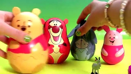 Winnie the Pooh Stacking Cups Surprise Eggs Nesting Toys with Tigger Eeyore Piglet Play Doh Magiclip