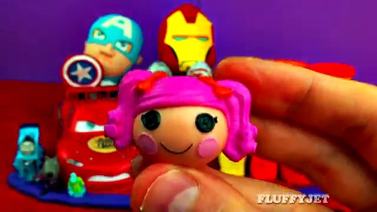 Play-Doh Surprise Eggs Disney Cars Marvel Peppa Pig Spongebob Trash Wheels Fast Food Motor Car Toy