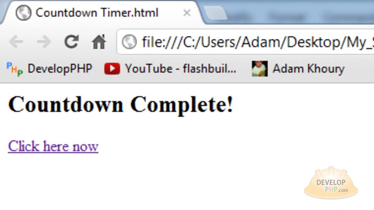 Javascript countdown timer tutorial setTimeout clearTimeout programming html 2017