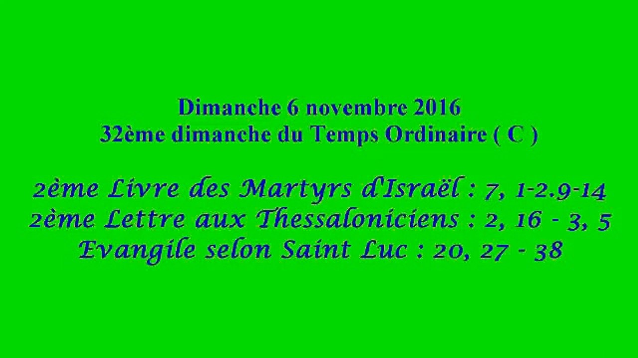 Homélie du 32ème dimanche du Temps Ordinaire - C ( 2016 )