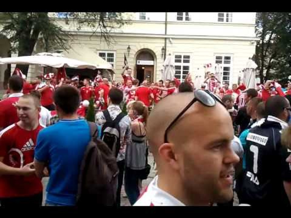 Danish fans singing in Lviv (Denmark-Portugal match day)