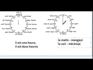 MESONI OREN NE FRENGJISHT -  APPRENDRE L'HEURE EN FRANCAIS - MESIMI 21