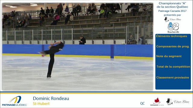 Championnats A de la section Québec 2017 - Glace 4, Senior Messieurs prog. libre