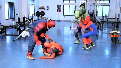 Spiderman Vs Hulk DeadPool Fight In Gym - Superhero Real Life Fight Short Movie Video