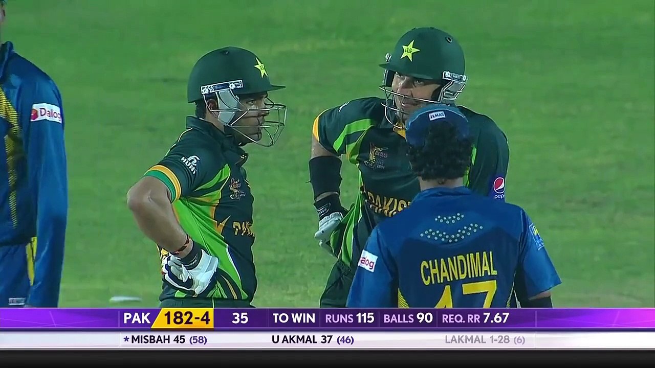 Umar Akmal Vs Srilankan Bowler fight