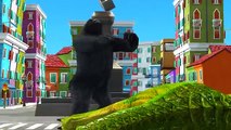 Crazy Gorilla Vs Crazy Dinosaur Finger Family | Animals Cartoons Finger Family Nursery Rhymes