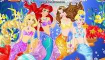 Princess Undersea Party--Disney Princess Elsa Rapunzel Ariel Belle Cinderella as Mermaids -