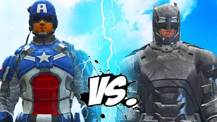 MODERN SOLDIER CAPTAIN AMERICA VS ARMORED BATMAN - EPIC SUPERHEROES BATTLE