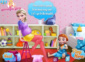 Elsa And The New Born Baby Disney princess Frozen - Game for Little Girls