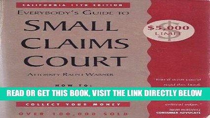 [FREE] EBOOK Everybody s Guide to Small Claims Court ONLINE COLLECTION