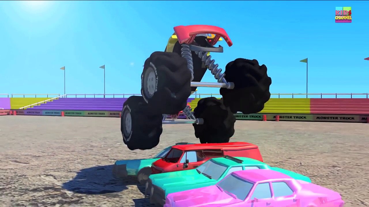 Monster Trucks Wheels on the bus go round and round Nursery part 1