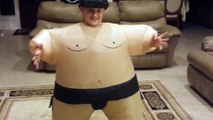 Sumo Kid Can't Catch Football