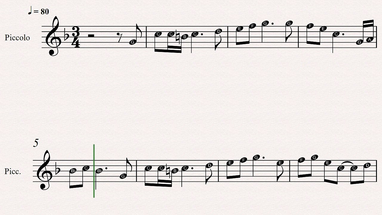 Piccolo Christmas Sheet Music: The Wexford Carol