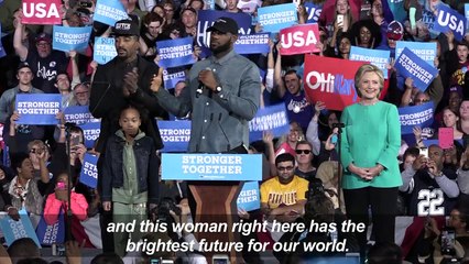 NBA star LeBron James campaigns for Clinton