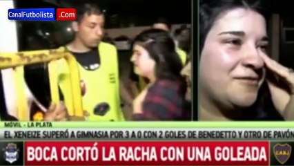 Gran gesto de Tévez con una fan tras la goleada de Boca a Gimnasia 3-0 • 2016