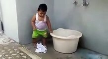 New Baby Funny Videos 2016 Indian Baby Washing Clothes Whatsapp Video Latest - YouTube