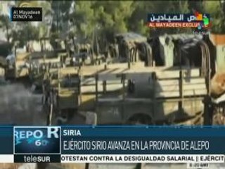 Ejército sirio avanza al oeste de Alepo