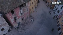 Drone registra danos causados por terremoto na Itália