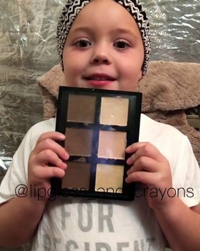 Little girl's precious contouring makeup tutorial