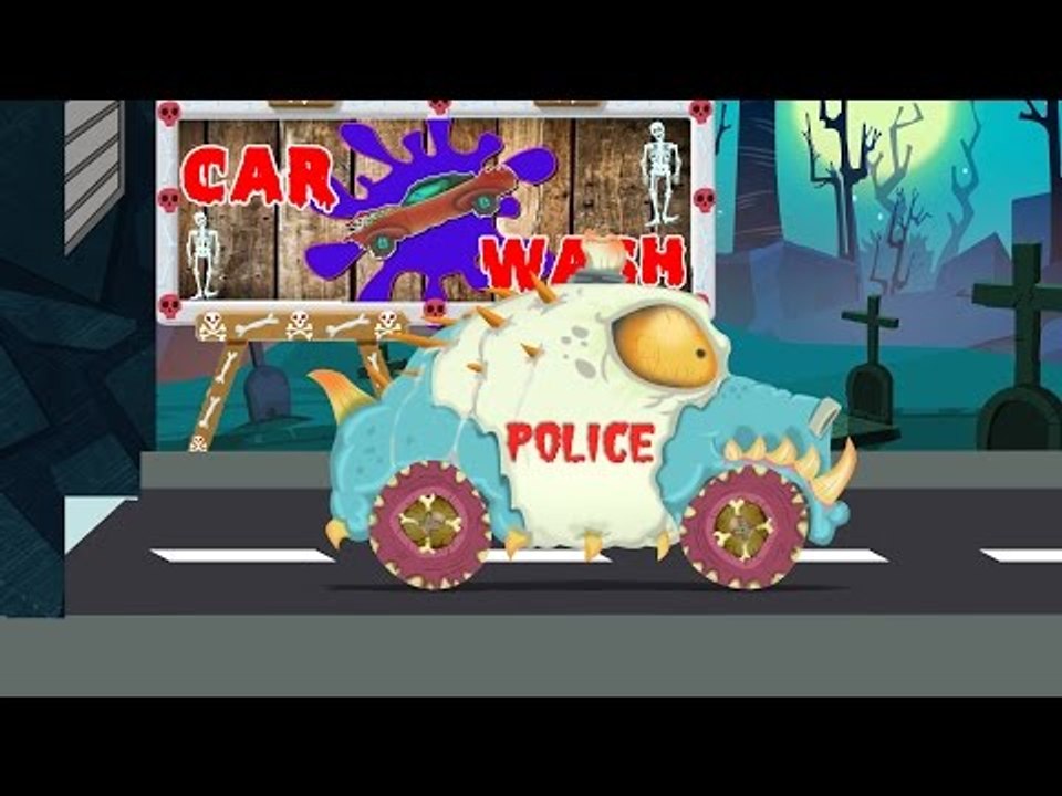 police car adventures | car wash | scary videos for children