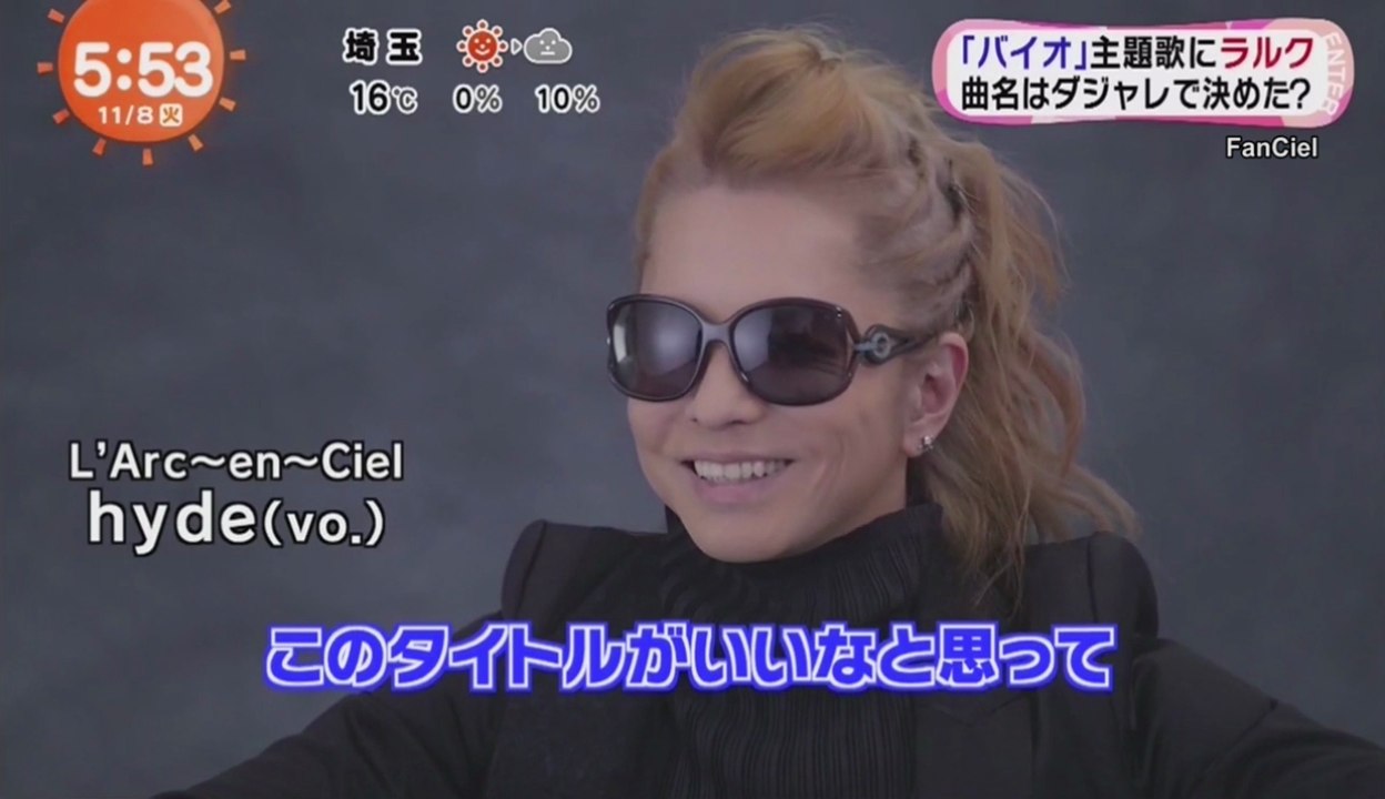 HYDE Comment : MEZAMASHI TV (2016.11.08 O.A)