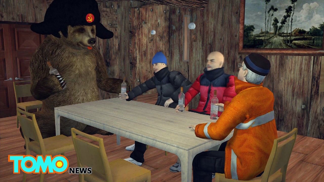 Cientistas russos perseguidos por ursos polares em ilha no ártico.