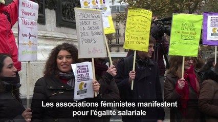 Les associations féministes manifestent pour l'égalité salariale