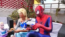 Frozen Elsa Becomes a Frozen Unicorn w Spiderman vs Maleficent Joker Real Hulk Superhero Fun