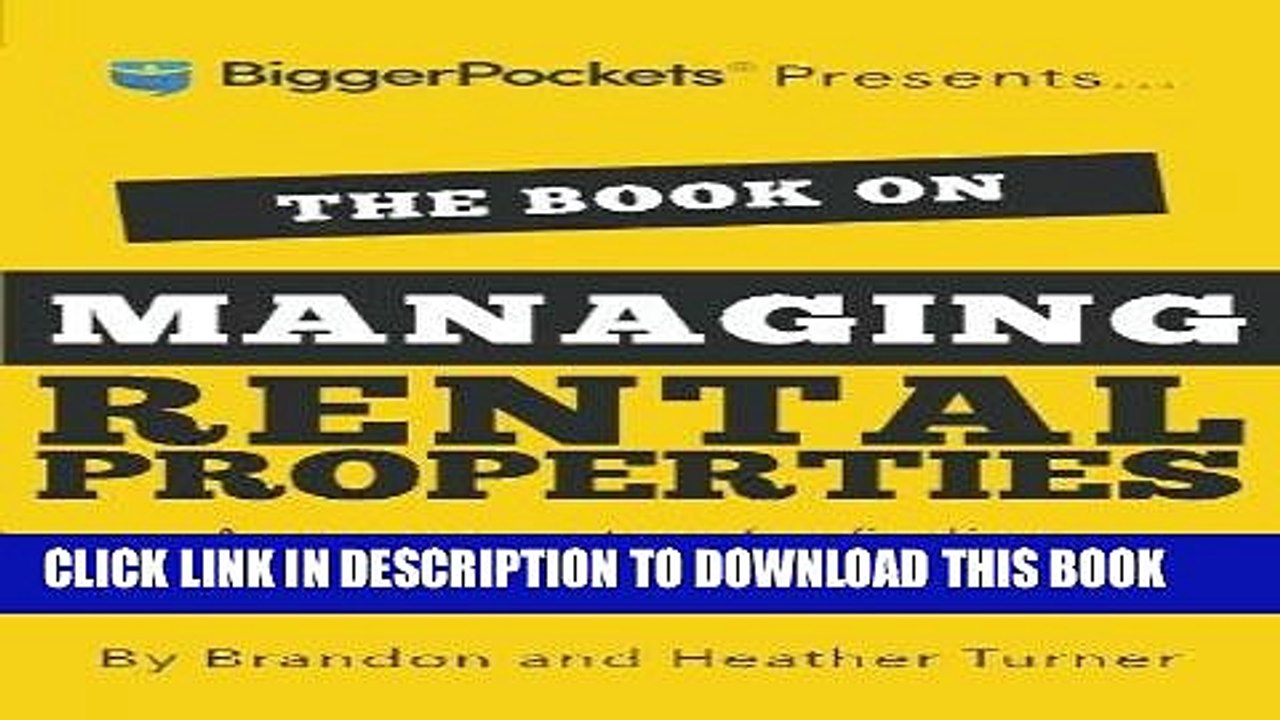 [PDF] The Book on Managing Rental Properties: A Proven System for Finding, Screening, and Managing