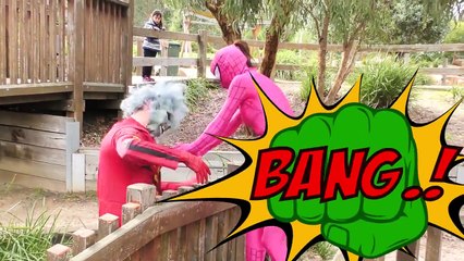 Spidergirl Vs Zombie Ironman w Spiderman Hulk & Joker - Superhero PART 3