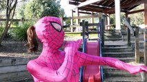 Spidergirl Vs Zombie Ironman w Spiderman Hulk & Joker - Superhero PART 4