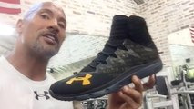 The Rock Unveils His New Shoe, Shows off Shoes Steph Curry Sent Him