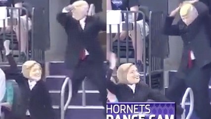 Hillary Clinton & Donald Trump Dance To "Juju On That Beat" At Hornets Game