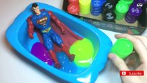 Superman Colours Slime Bath Learn Colors Clay Slime Surprise Toys Nursery Rhymes Songs for Children