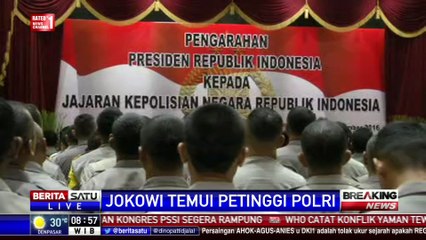Presiden Jokowi Tiba di STIK PTIK untuk Memberi Pengarahan