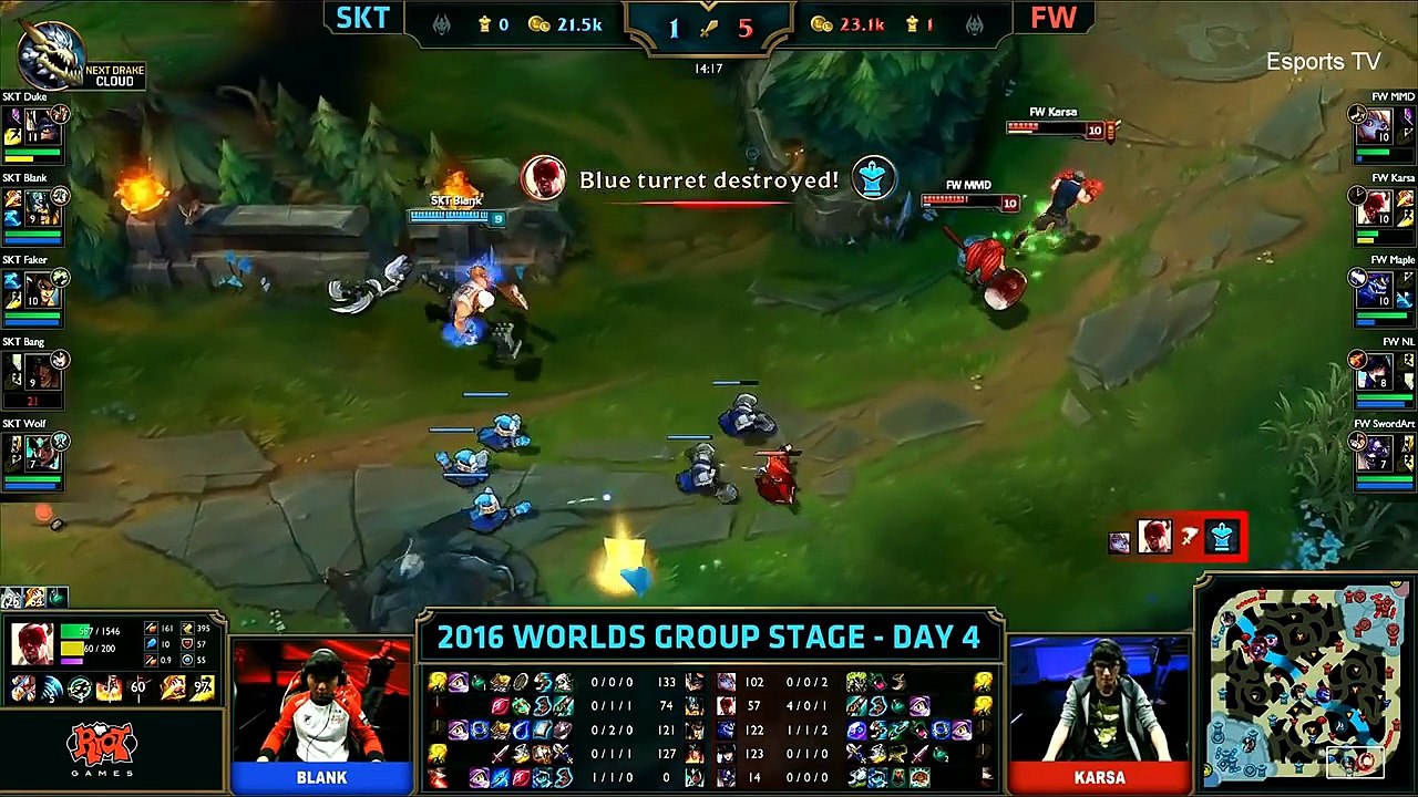 SKT vs FW (Bo1) - LOL World Championship 2016 Day 4 - SKT T1 vs FW - SKT T1 vs Flash Wolves_55
