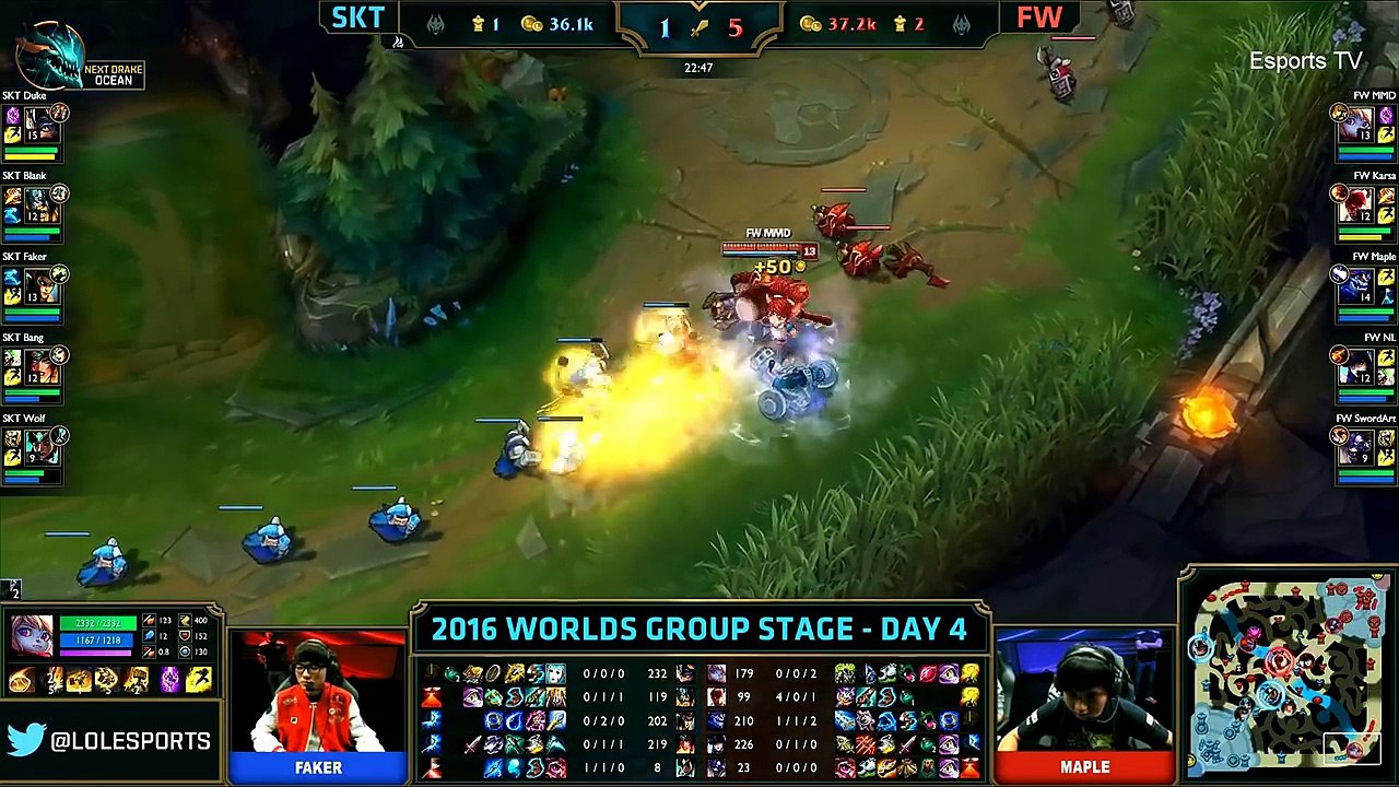 SKT vs FW (Bo1) - LOL World Championship 2016 Day 4 - SKT T1 vs FW - SKT T1 vs Flash Wolves_70